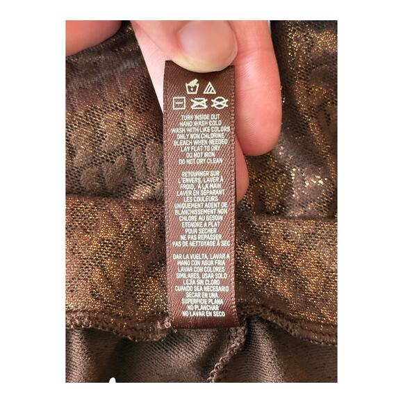 Skims Signature pants logo foil print mesh stretch full length leggings Small S - Picture 7 of 7